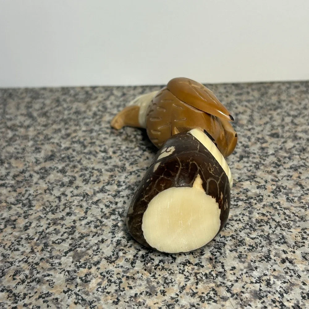 Tagua Nut Vegetable Ivory Bird Carving‎ Eagle Figurine 4